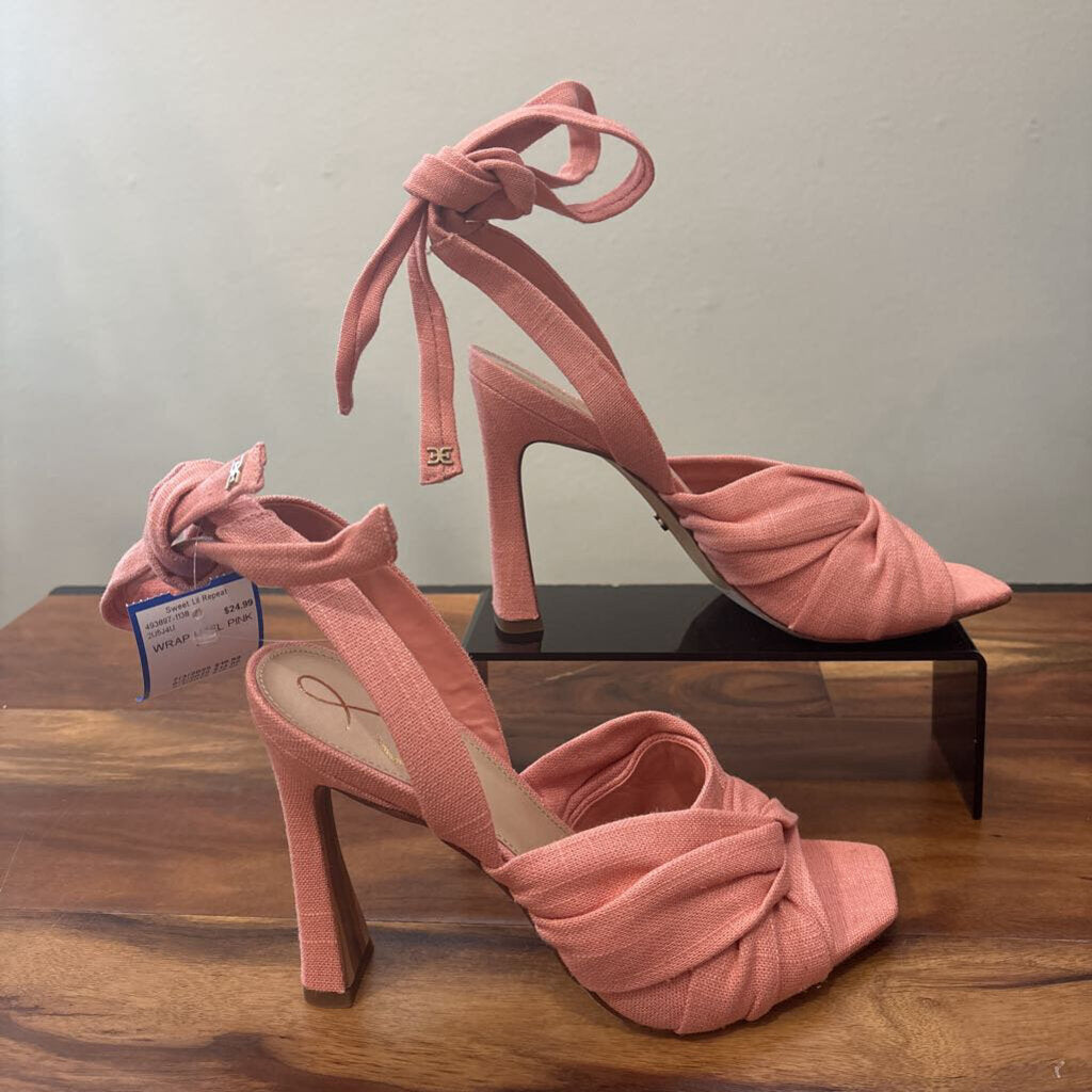 SAM EDELMAN,WRAP HEEL,PINK,8.5
