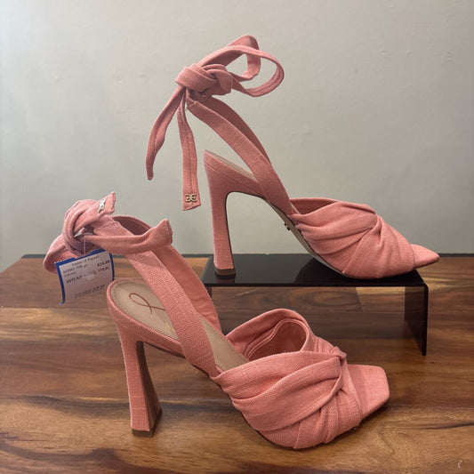 SAM EDELMAN,WRAP HEEL,PINK,8.5