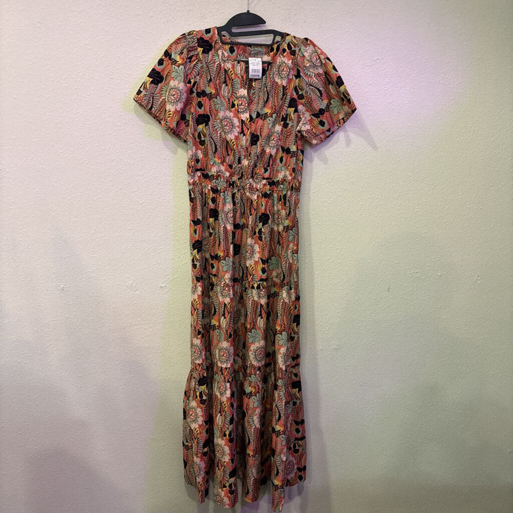 MAEVE,FLORAL LONG RUFFLE DRESS,MULTI,M