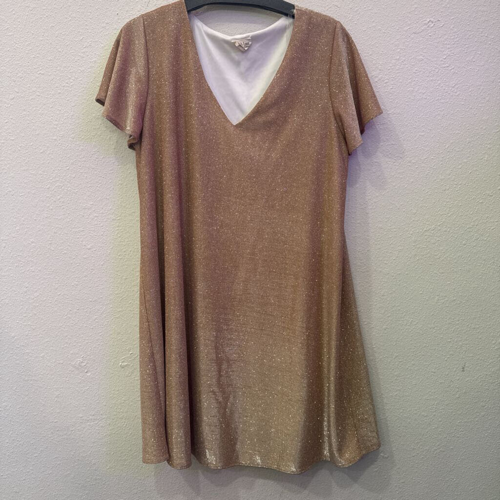 PEACH LOVE,LONGSLV SEQUIN DRESS,BLK,L