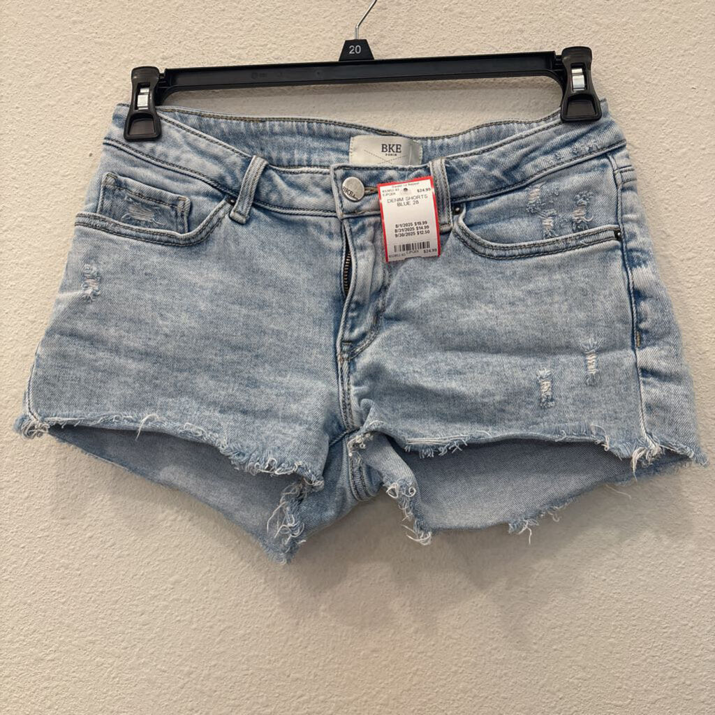 BKE,DENIM SHORTS,BLUE,28