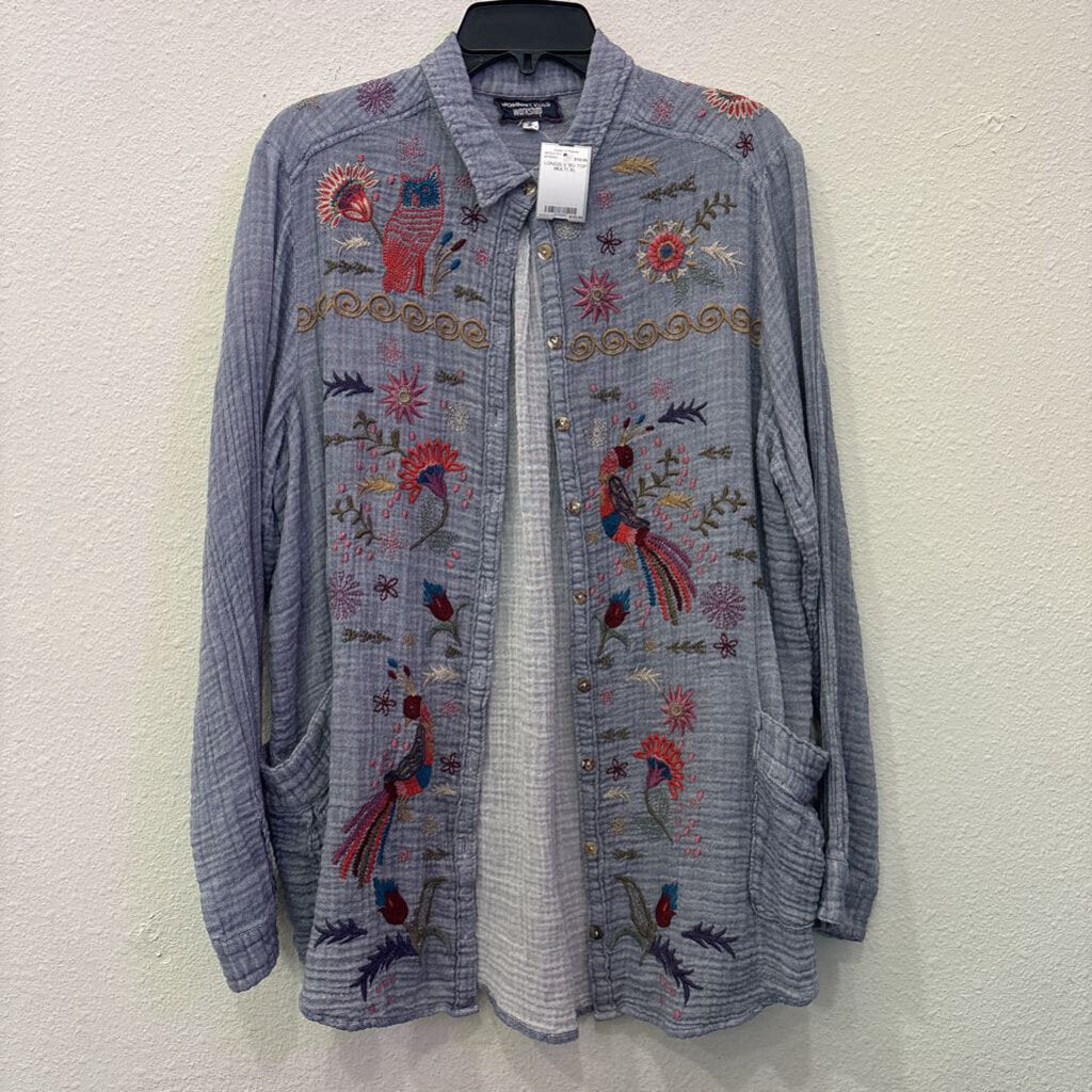 JOHNNY WAS,LONGSLV BU TOP,MULTI,XL