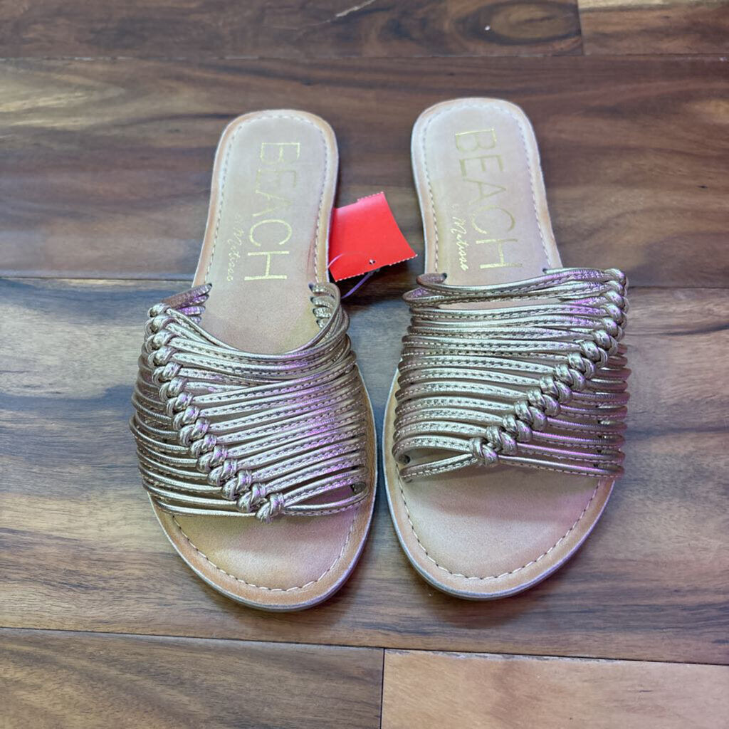 BEACH BY MATISSE,LEATHER BEACH SANDAL,GOLD,9