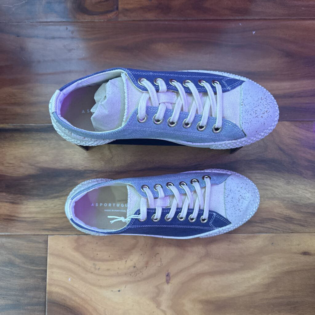 ASPORTUGUESAS,NWT COLORBLOCK SNEAKER ,BLUE,7