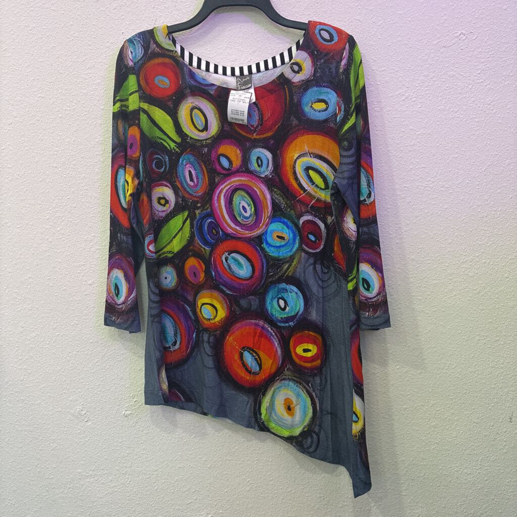 ART SIMPLY BY DOLCEZZA,PATTERNED TUNIC TOP ,MULTI ,L