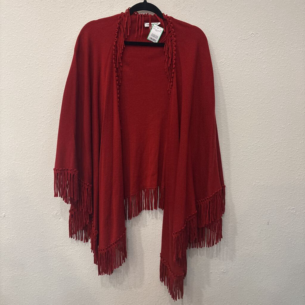 COLDWATER CREEK,PONCHO/KIMONO,RED,L
