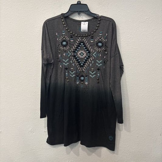 DOUBLE D RANCH,LONGSLV TOP,GRY,M