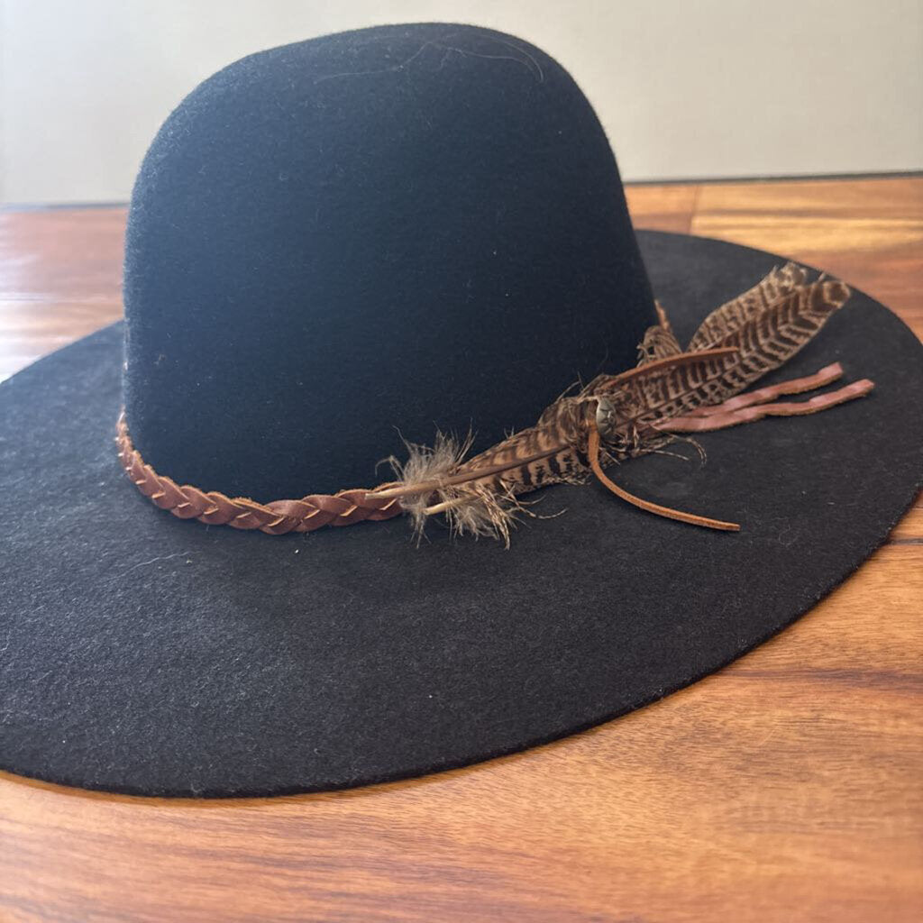 CHARLIE HORSE,FELT HAT ,BLK