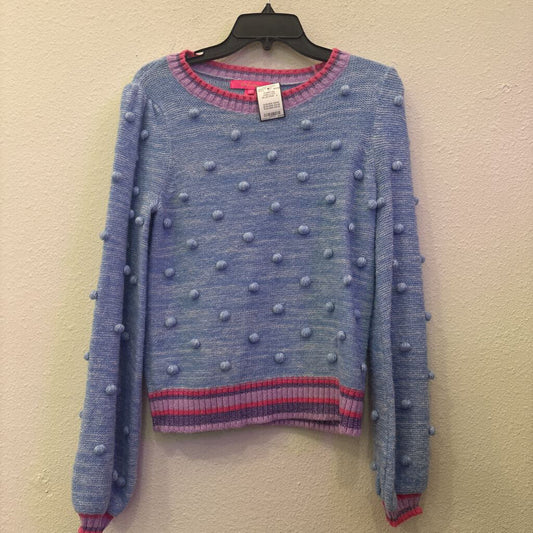 LILLY PULITZER,POMPOM SWEATER ,BLUE/PINK ,S