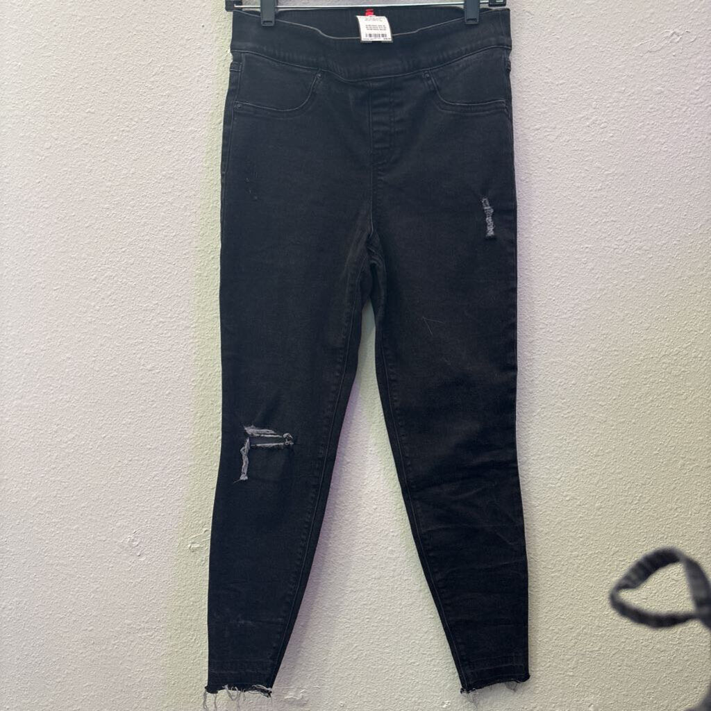 SPANX,RAW HEM ANKLE JEGGINGS ,BLK/GRY,M