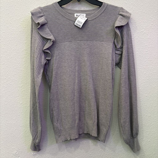 &MERCI,RUFFLE LS TOP ,GRY ,L