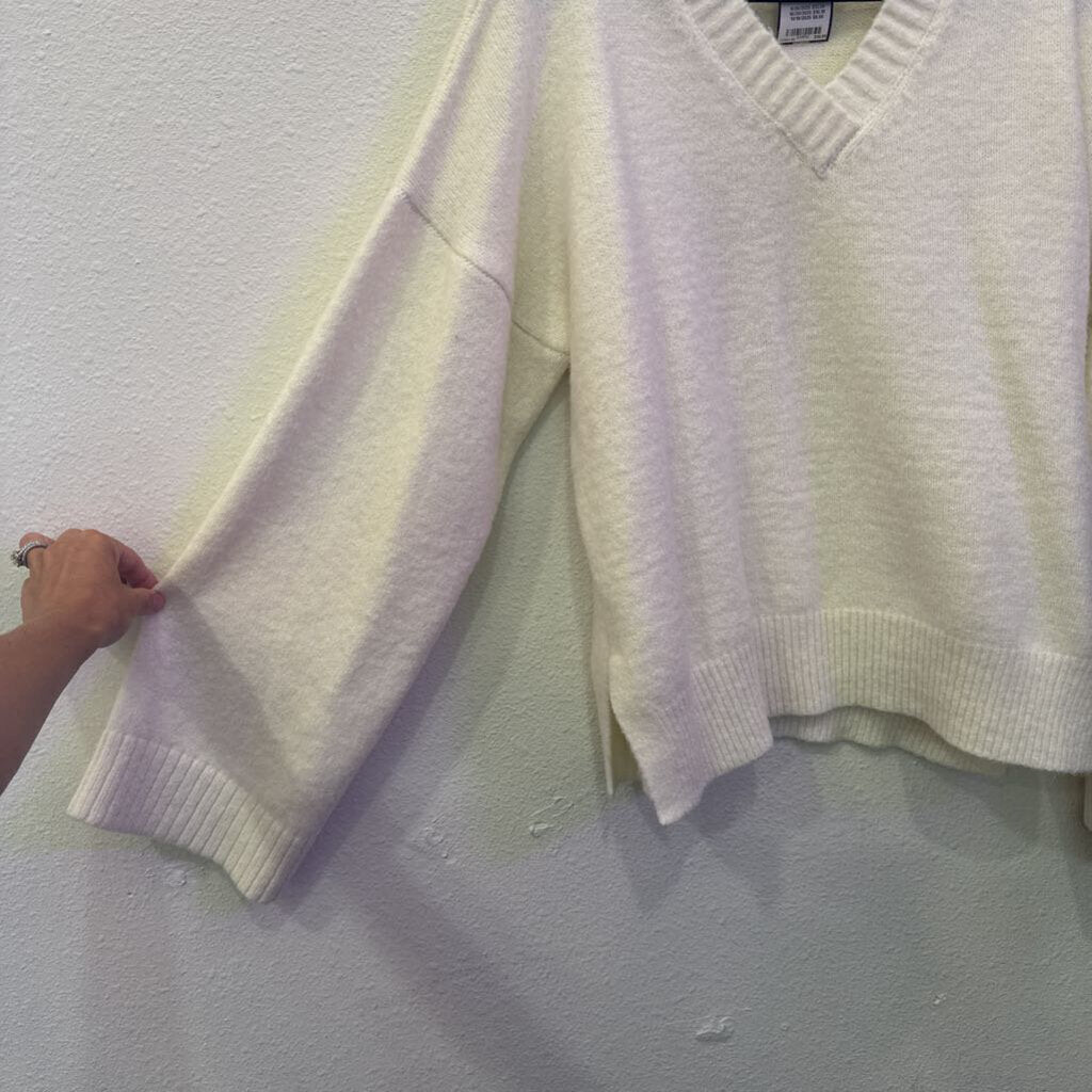 DOUBLE ZERO,KNIT WIDE SLVE SWEATER ,IVORY,L