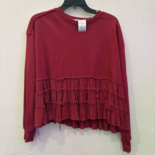 ALTAR'D STATE,RUFFLR DISTRESSED TOP ,WINE ,S