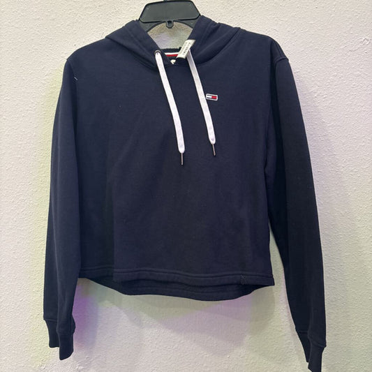 TOMMY HILFIGER,CROP HOODIE ,NVY/WHT,M