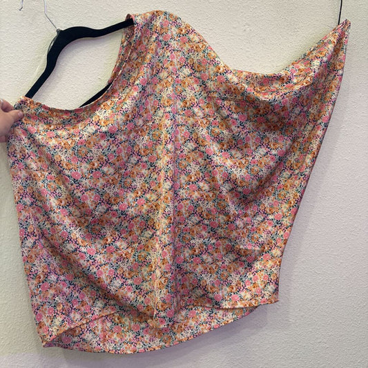 ENTRO,SILK FLORAL ONE SHOULDER ,MULTI,L