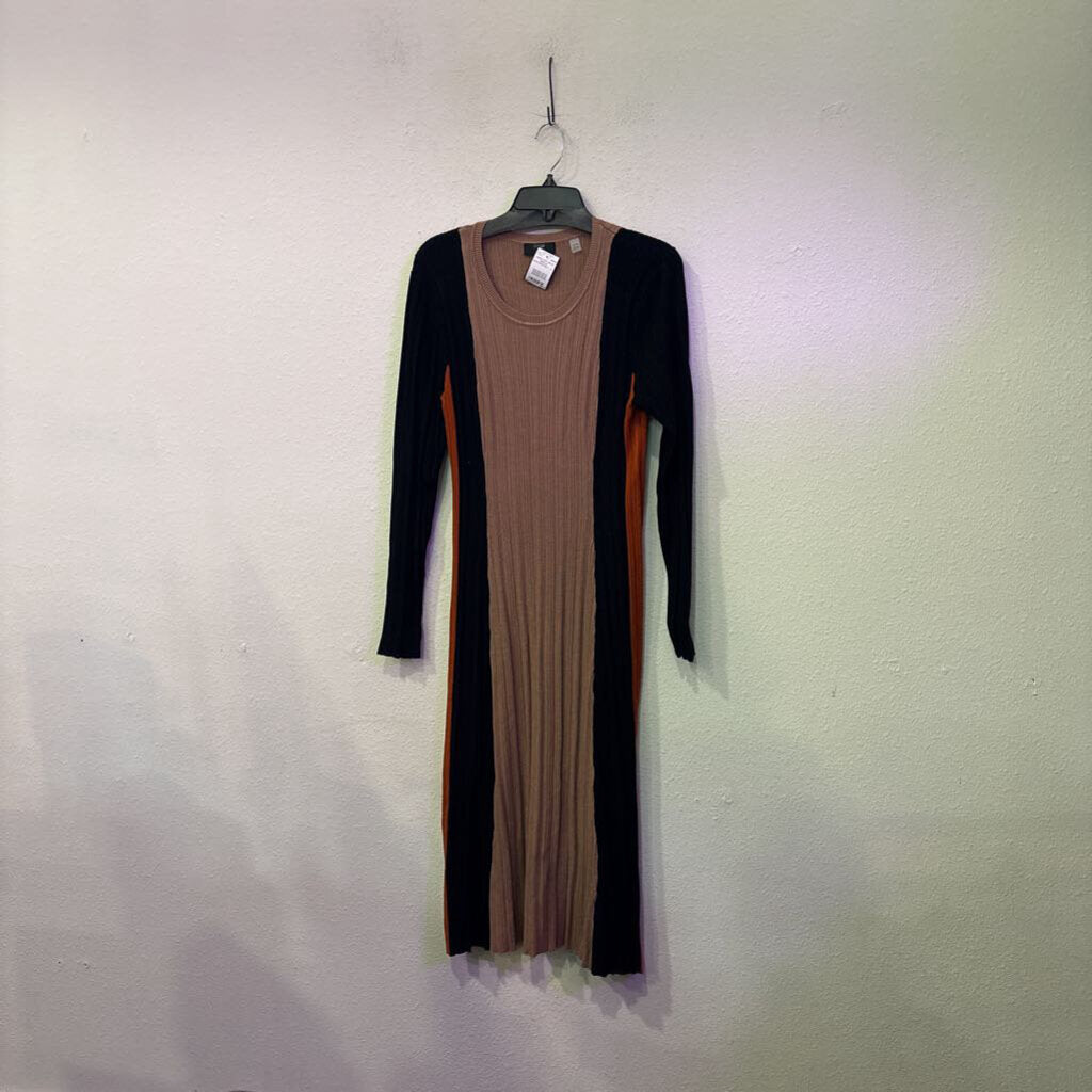 TAHARI,SWEATER MAXI DRESS ,BRN/ORG/BLK ,XL