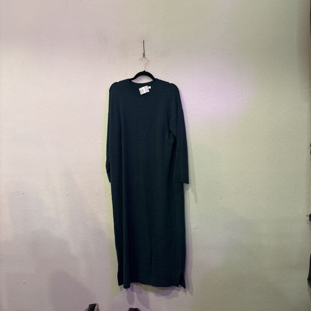 LOFT,LONG SWEATER DRESS ,GREEN ,M