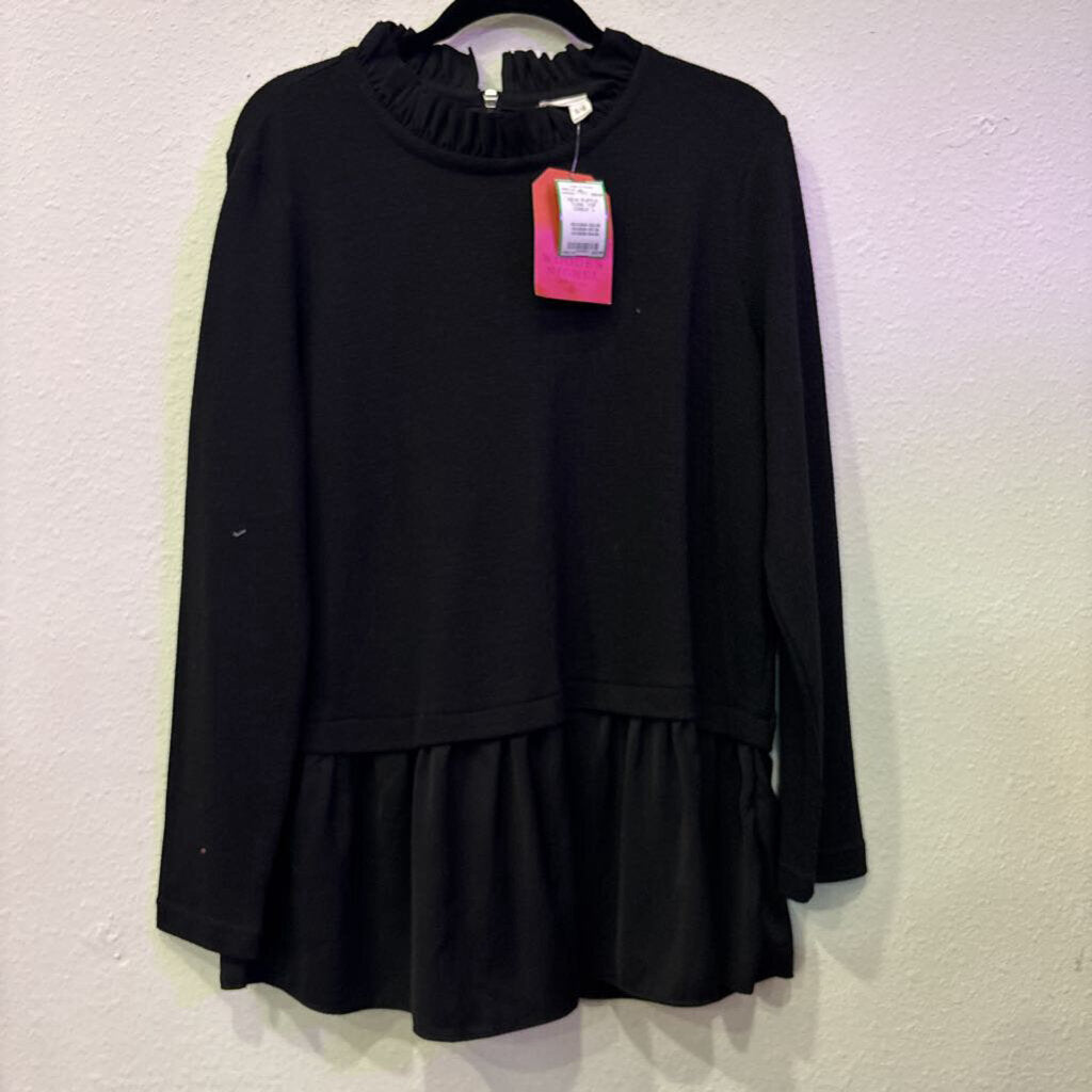 BEACH LOUNGE,NEW RUFFLE TUNIC TOP ,BLK ,L