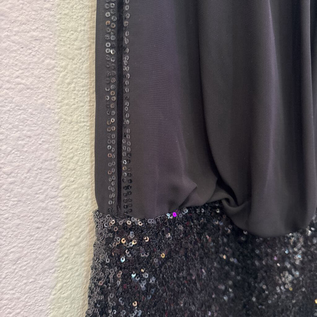 AIDAN MATTOX,TANK SEQUIN DRESS,BLK,6