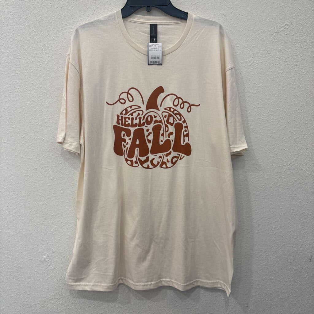 SHORTSLV GRAPHIC,WHT,XL