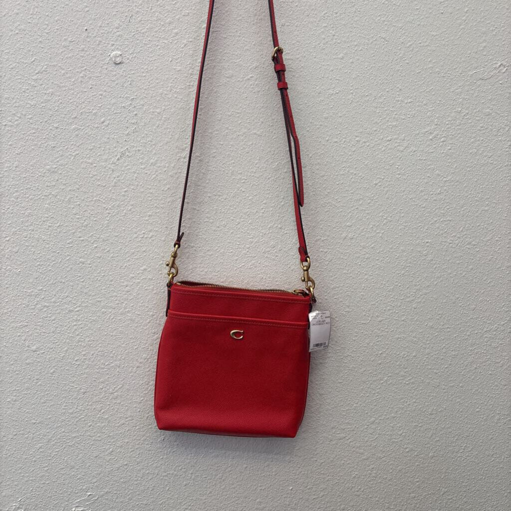 COACH,LEATHER CROSSBODY,RED