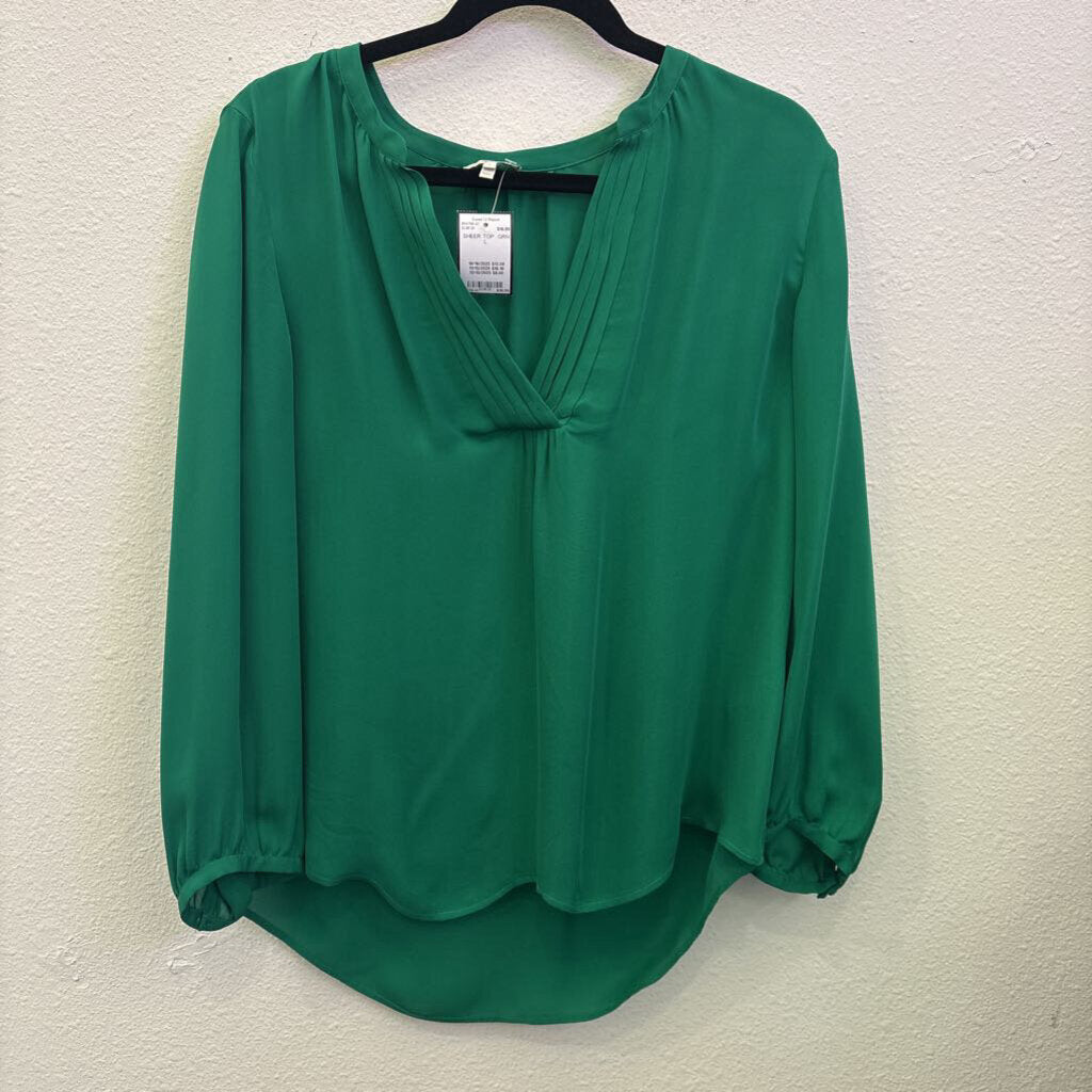 JOIE,SHEER TOP ,GRN ,L
