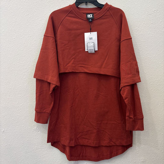 IVY PARK,NWT OS JERSEY STYLE PULLOVER SWEATER ,RUST,M