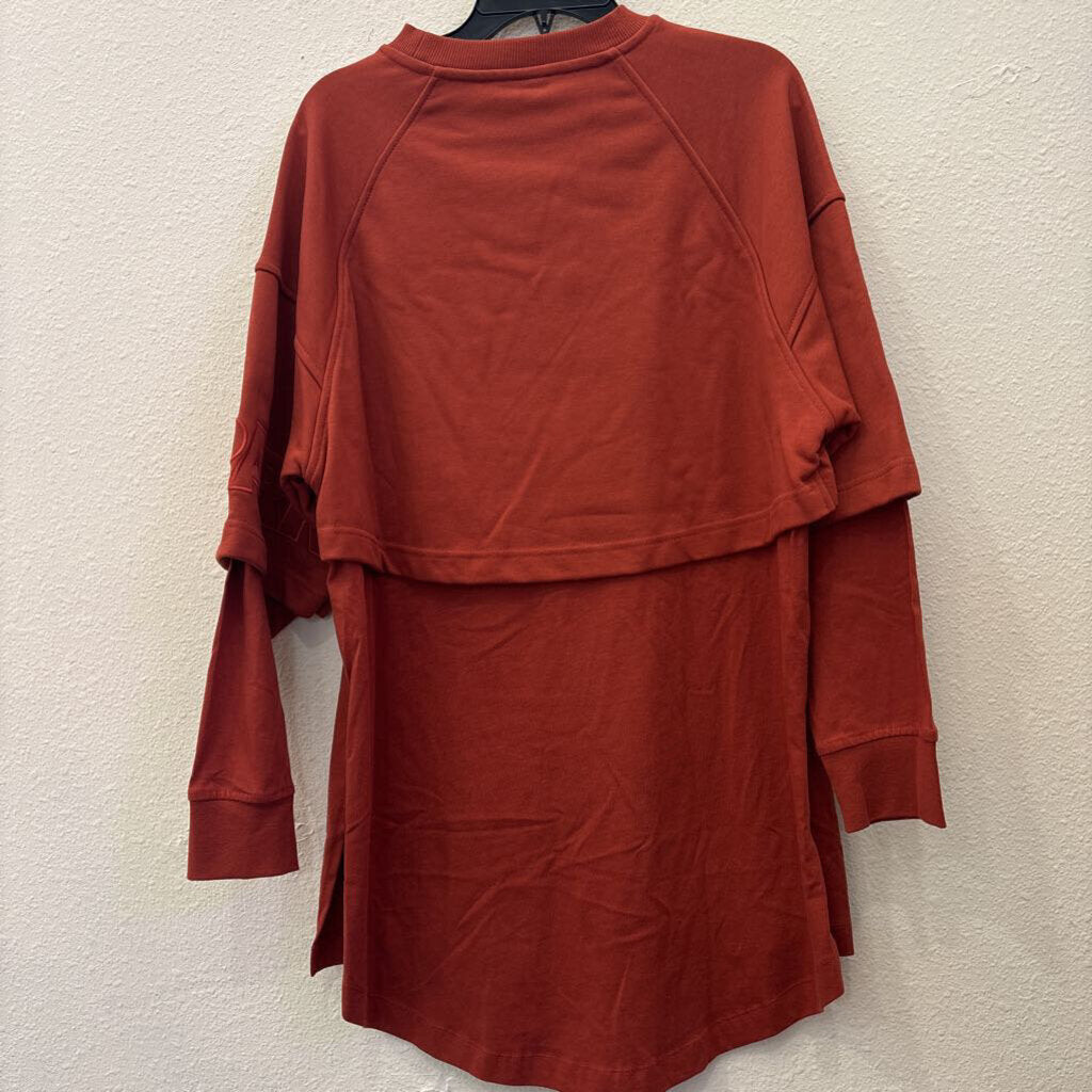 IVY PARK,NWT OS JERSEY STYLE PULLOVER SWEATER ,RUST,M