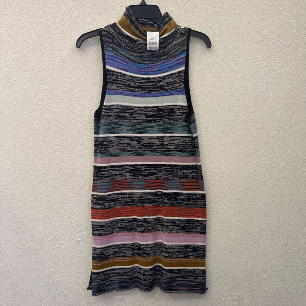ANTHROPOLOGIE,STRIPE SWEATER TANK DRESS/TUNIC ,MULTI,S