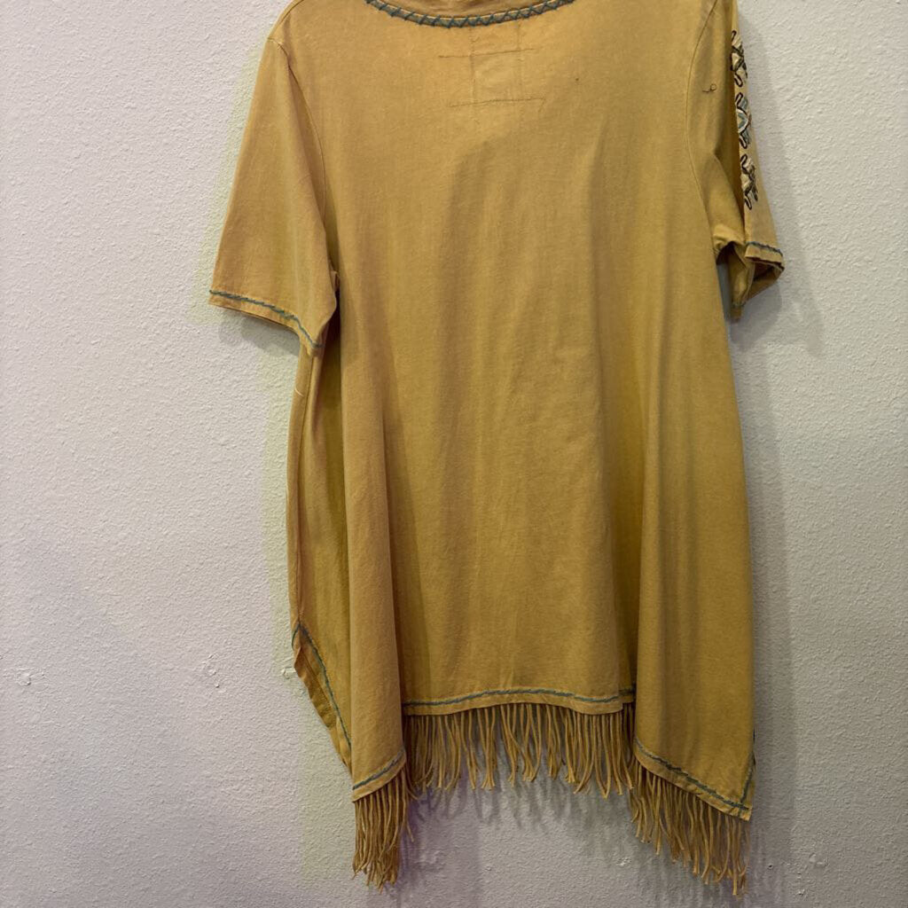 DOUBLE D RANCH,SHORTSLV TOP,YLW,L