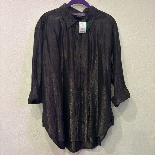 GLORIA VANDEBELT,LONGSLV BU TOP,BLK,L