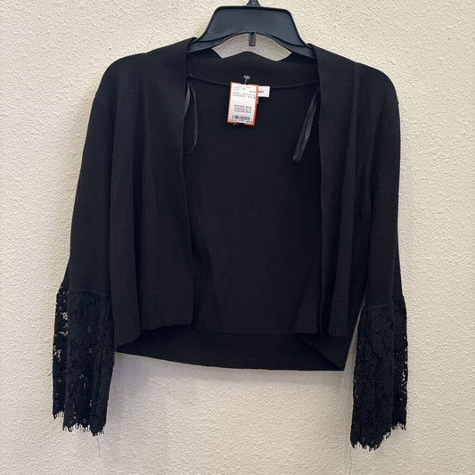 CALVIN KLEIN,CROP LACE SLVE CARDIGAN ,BLK,M