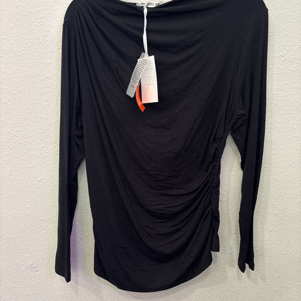 GRACE KARIN,LONGSLV TOP,BLK ,XL