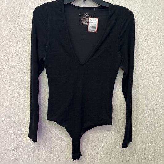 KLASSY NETWORK,LONGSLV RIBBED BODY SUIT,BLK ,XL