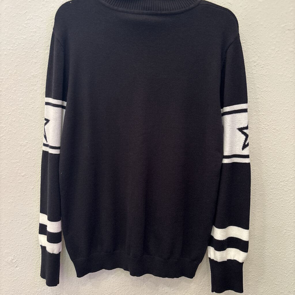 SKIES ARE BLUE,SKI SWEATER,WHT BLK,L