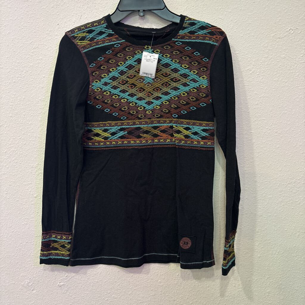 DOUBLE D RANCH,LONGSLV TOP,MULTI,XS