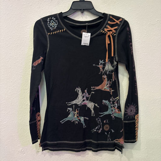 DOUBLE D RANCH,LONGSLV TOP,MULTI,S