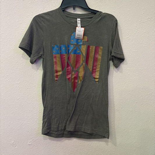 SHORTSLV TOP,GREEN,S