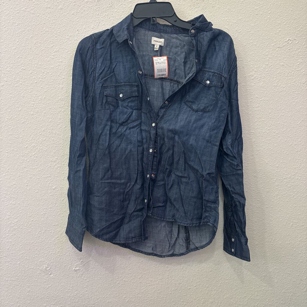 SNEAK PEAK,DENIM LONGSLV BU TOP,BLUE,S