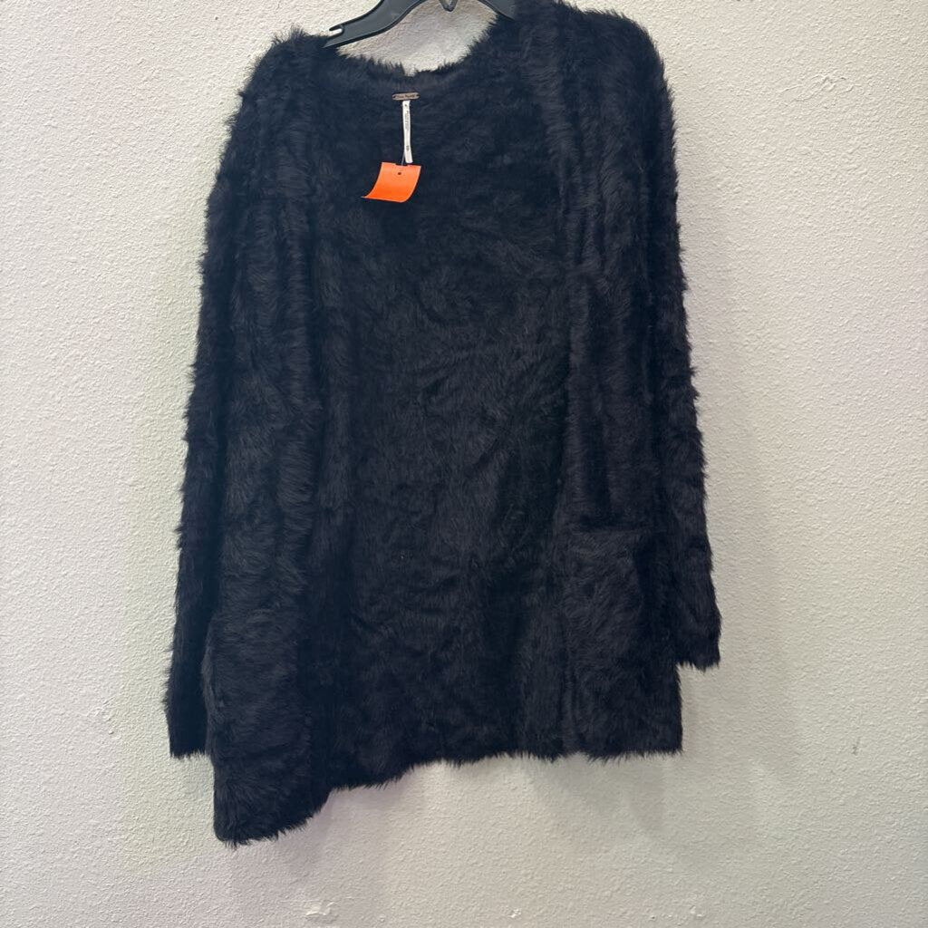 FREE PEOPLE,FUZZY CARDIGAN,BLK,XS