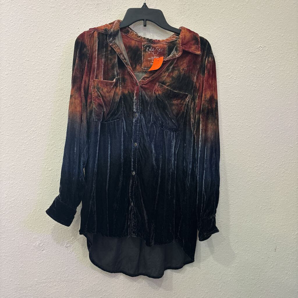 KYLA SEO,VELVET BU TOP,ORANGE,S