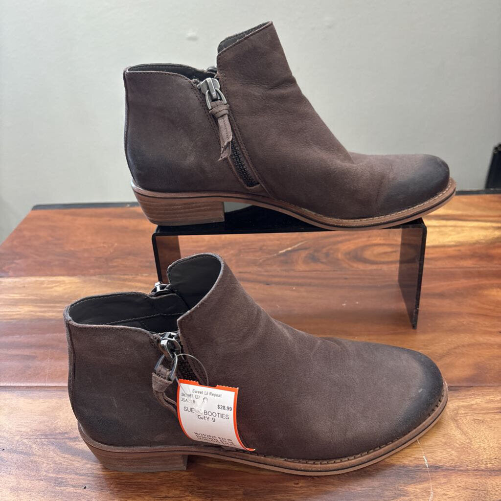 GIANNI BINI,SUEDE BOOTIES,GRY,9