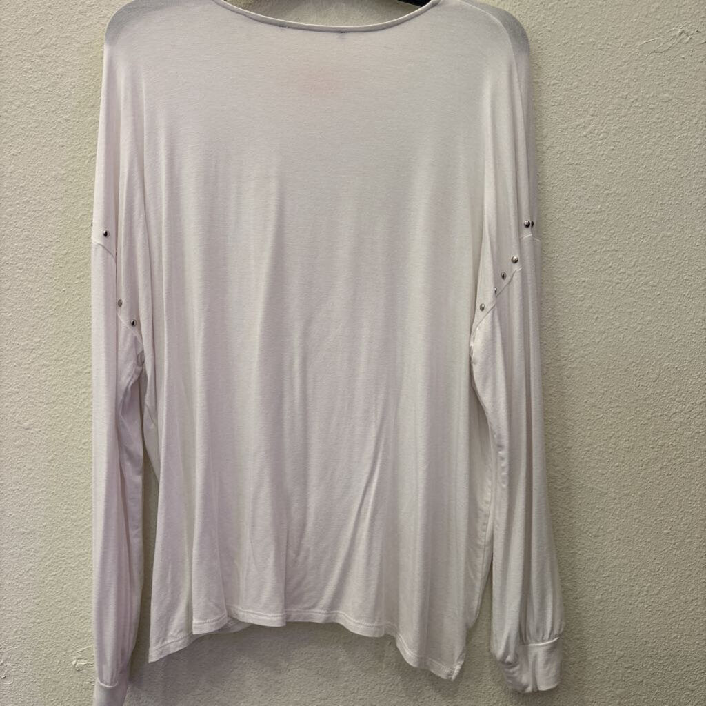 KAREN KANE,LONGSLV TOP,WHT,L