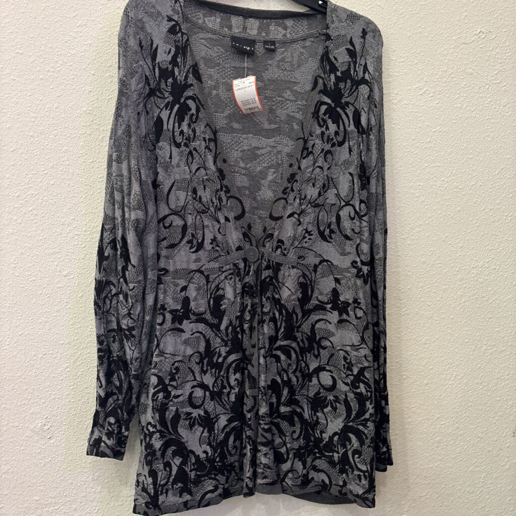 TRIBAL,CARDIGAN,GRAY,L