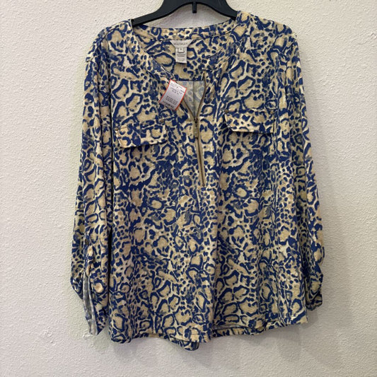 MULTIPLES,LONGSLV TOP,BLUE,XL