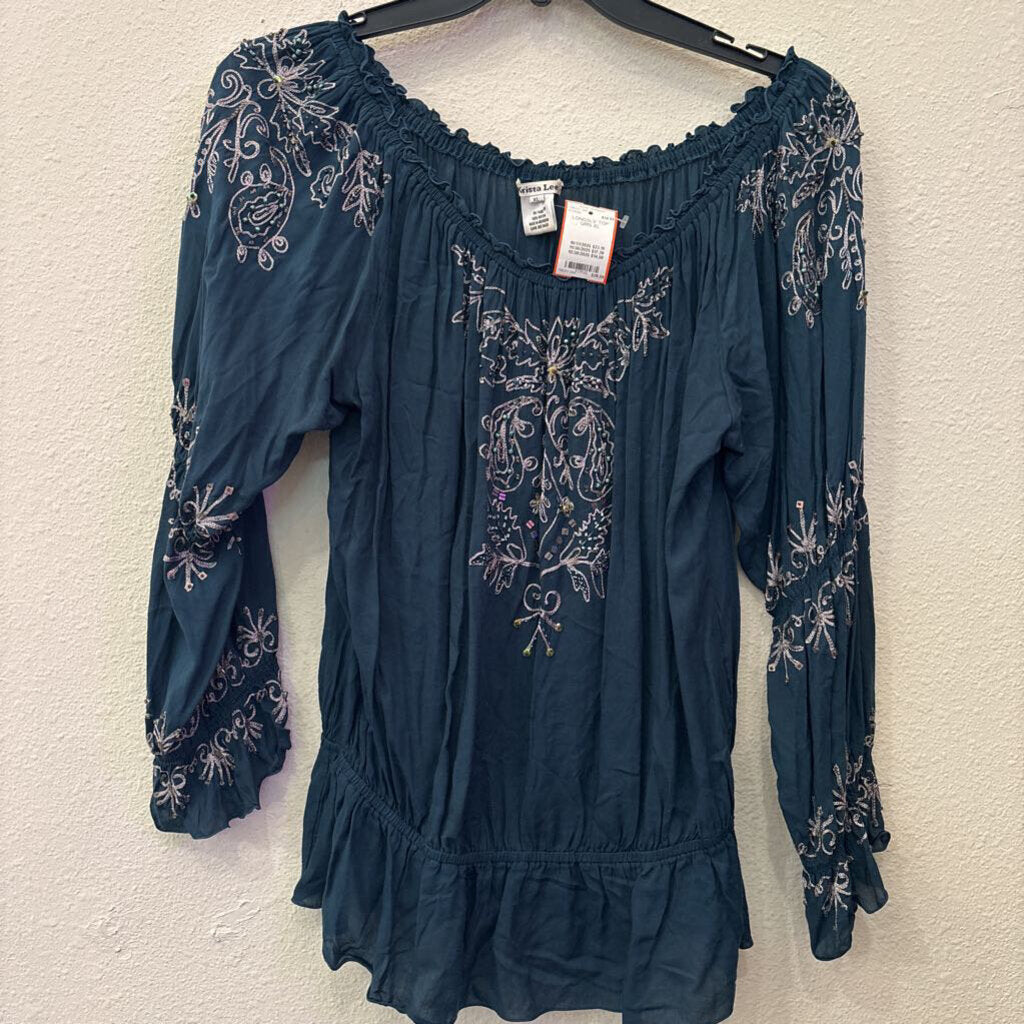 KRISTA LEE,LONGSLV TOP,GRN,XL