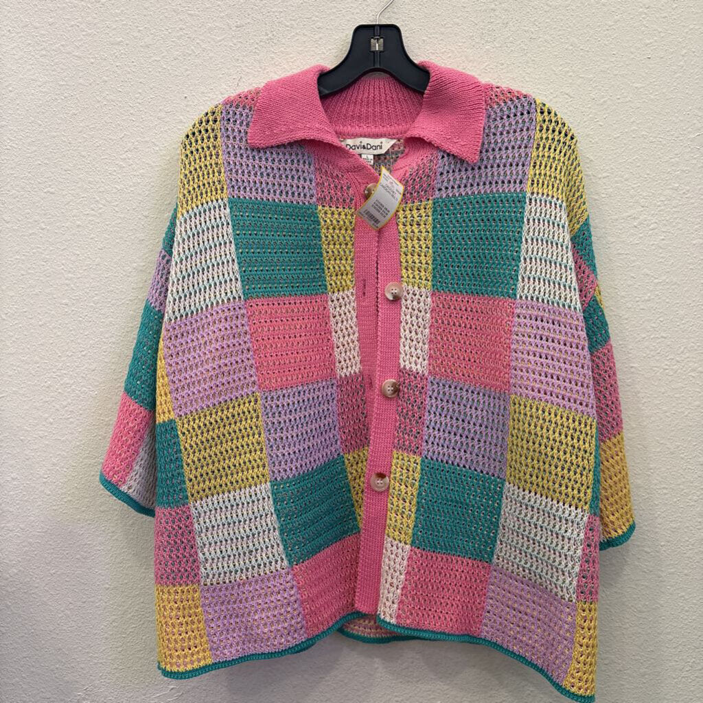 DAVI&DANI,CROCHET CARDIGAN,MULTI ,L