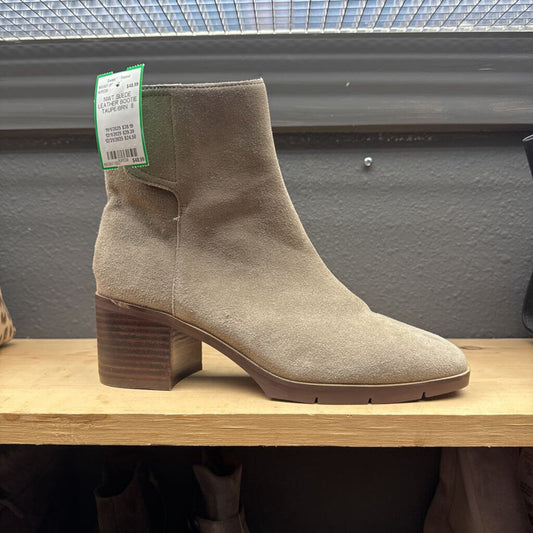 NYDJ,NWT SUEDE LEATHER BOOTIE ,TAUPE/BRN ,8