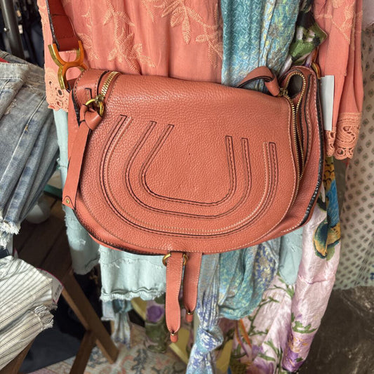 CHLOE,LEATHER CROSSBODY,CORAL
