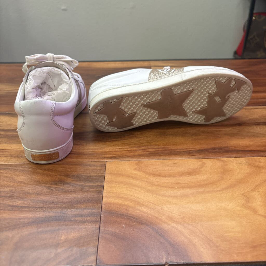 JIMMY CHOO,MONO SNEAKER,WHT,40.5